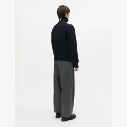 Wool Berthe Turtleneck Sweater - Sky Captain