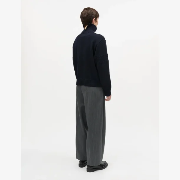 Wool Berthe Turtleneck Sweater - Sky Captain