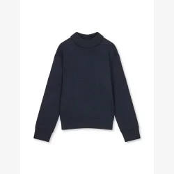 Wool Berthe Turtleneck Sweater - Sky Captain