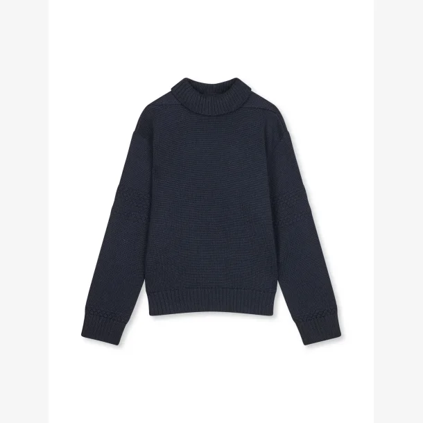 Wool Berthe Turtleneck Sweater - Sky Captain