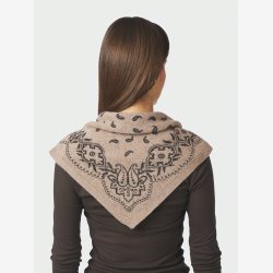 Adelina Paisley Knit Scarf - Beige Melange