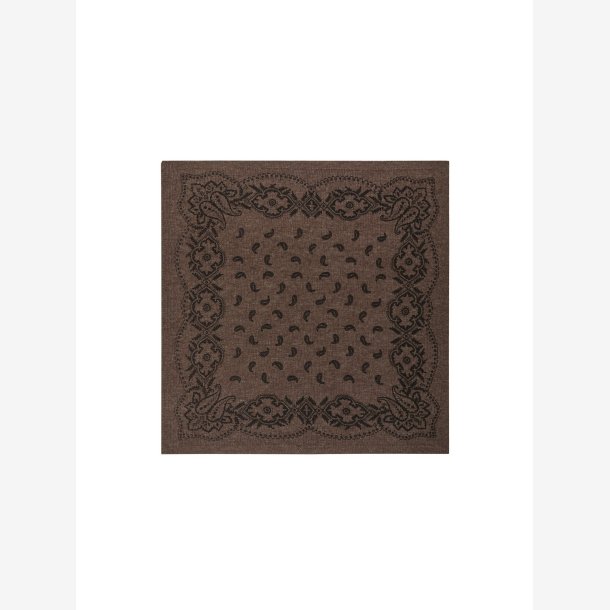 Adelina Paisley Knit Scarf - Brown Melange