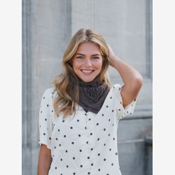 Adelina Paisley Knit Scarf - Brown Melange