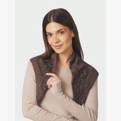 Adelina Paisley Knit Scarf - Brown Melange