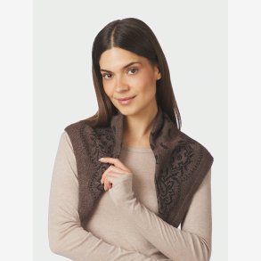 Adelina Paisley Knit Scarf - Brown Melange