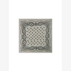 Adelina Paisley Knit Scarf - Grey Melange