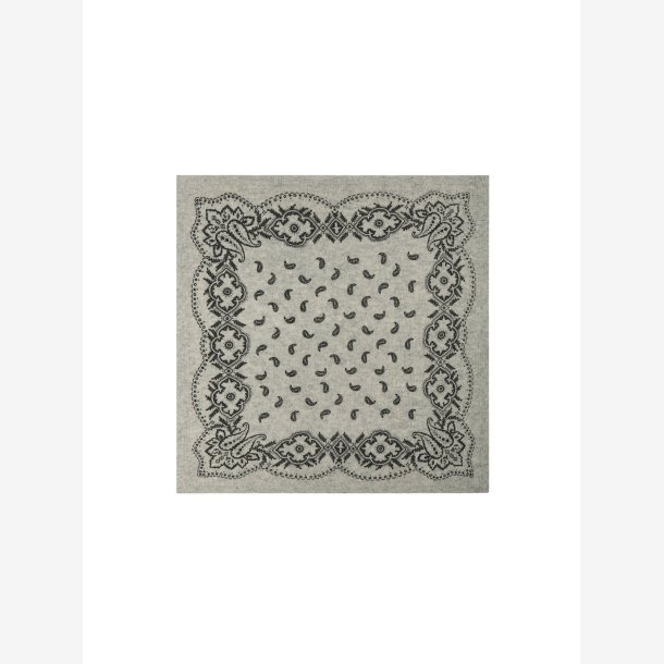 Adelina Paisley Knit Scarf - Grey Melange