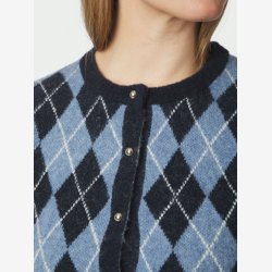 Allestar Check Knit Cardigan - Navy