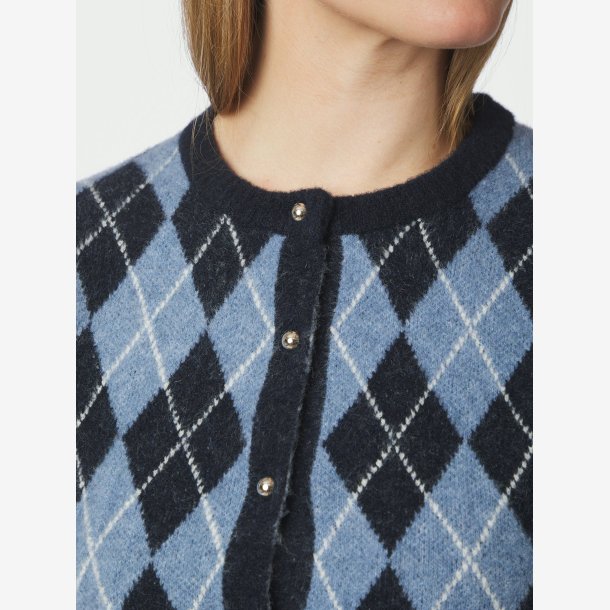 Allestar Check Knit Cardigan - Navy