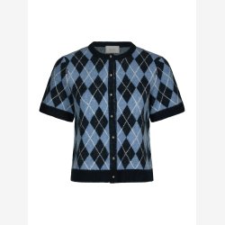 Allestar Check Knit Cardigan - Navy