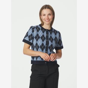 Allestar Check Knit Cardigan - Navy