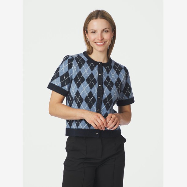 Allestar Check Knit Cardigan - Navy