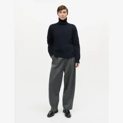 Wool Berthe Turtleneck Sweater - Sky Captain