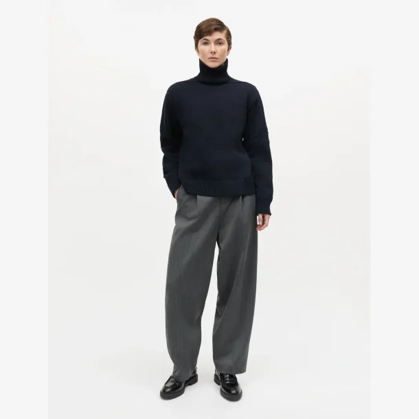 Wool Berthe Turtleneck Sweater - Sky Captain