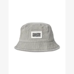 Washed Cotton Twill Bucket Hat - Grey Melange