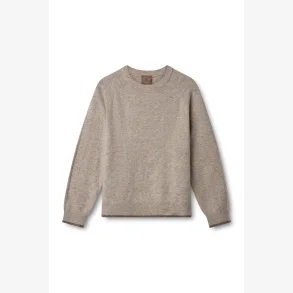 Carla solid LS o-neck - Savannah Tan