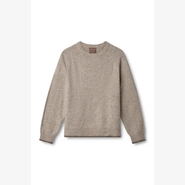 Carla solid LS o-neck - Savannah Tan