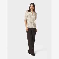 Diana Faded Paisley Blouse - Sand