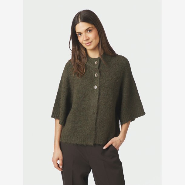 Benuta fluffy knit cardigan - Army