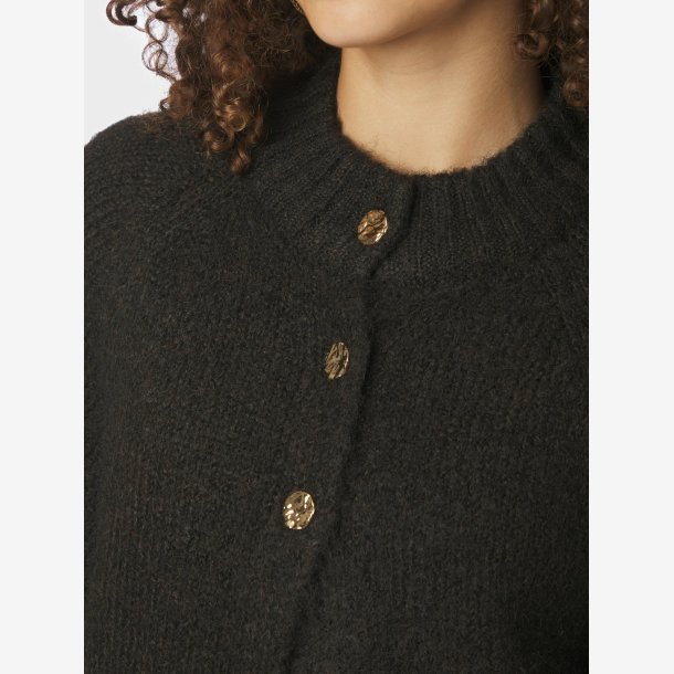 Benuta fluffy knit cardigan - Dark Brown