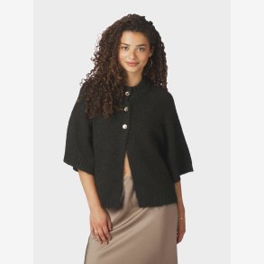 Benuta fluffy knit cardigan - Dark Brown