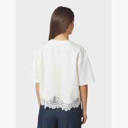 Iria Lace Sweat Tee - White