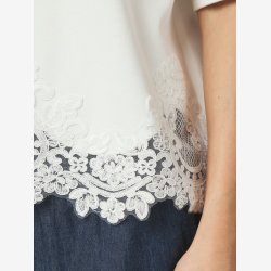 Iria Lace Sweat Tee - White