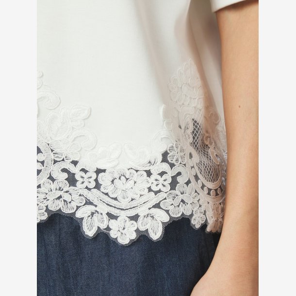 Iria Lace Sweat Tee - White