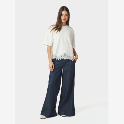 Iria Lace Sweat Tee - White