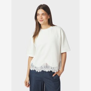 Iria Lace Sweat Tee - White