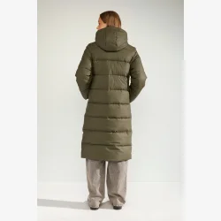 Nuarven Long Puffer Jacket - Forest night