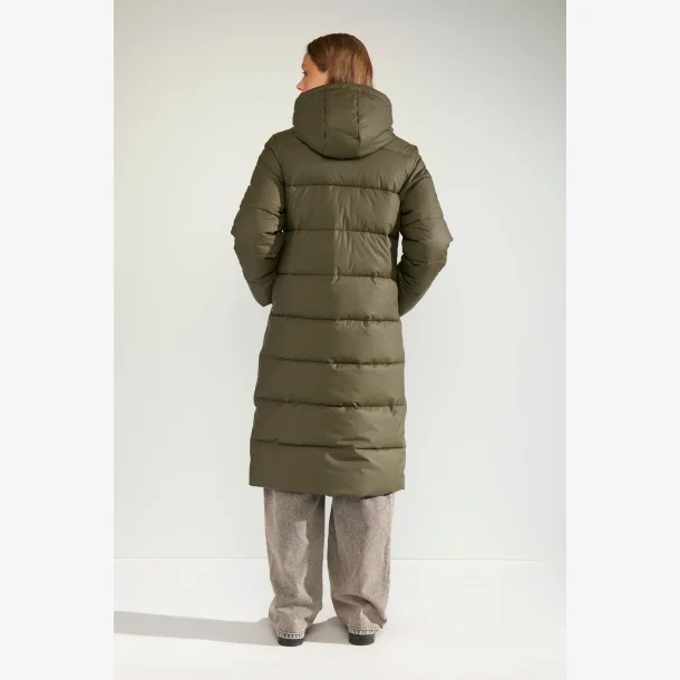 Nuarven Long Puffer Jacket - Forest night