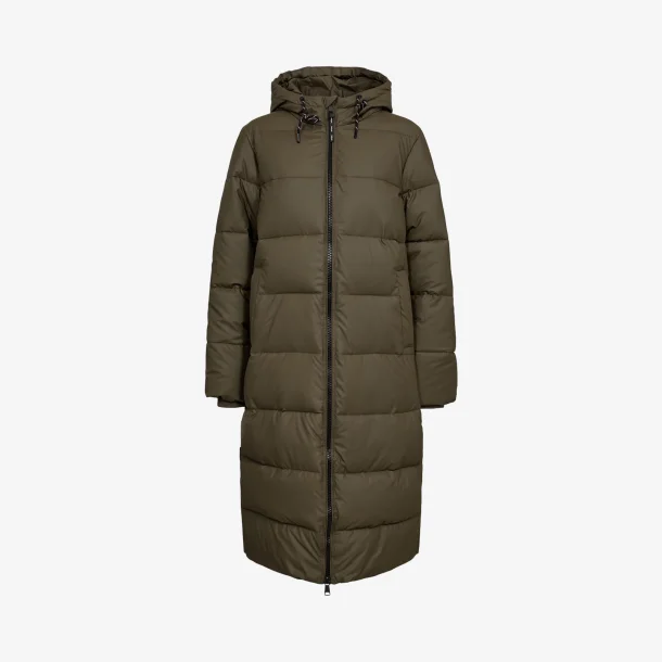 Nuarven Long Puffer Jacket - Forest night