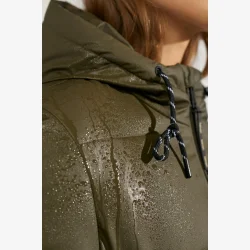 Nuarven Long Puffer Jacket - Forest night