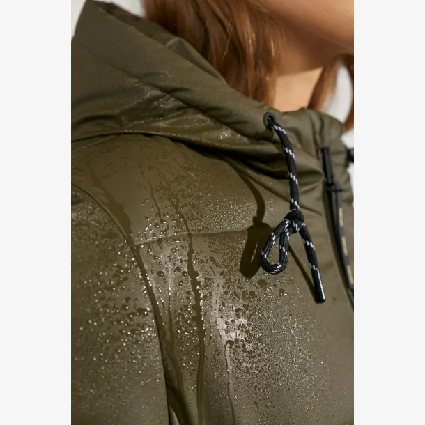 Nuarven Long Puffer Jacket - Forest night