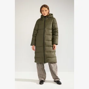 Nuarven Long Puffer Jacket - Forest night