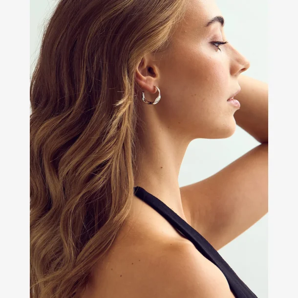 Ofelia stor hoop �reringe - s�lvbelagt
