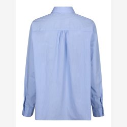 Rocelle Scarf Fine Stripe Shirt - Light Blue