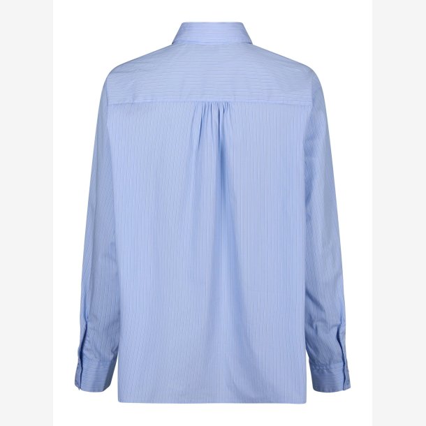 Rocelle Scarf Fine Stripe Shirt - Light Blue