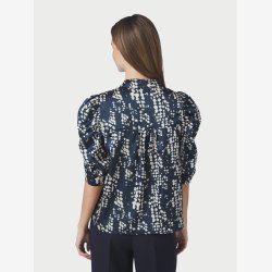 Roella Scatter Print Blouse - Navy