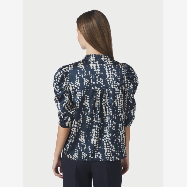 Roella Scatter Print Blouse - Navy