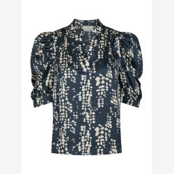 Roella Scatter Print Blouse - Navy