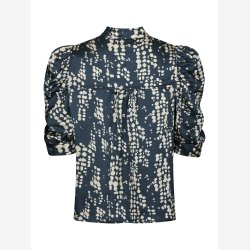 Roella Scatter Print Blouse - Navy