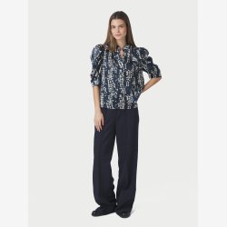 Roella Scatter Print Blouse - Navy