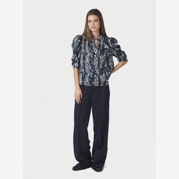 Roella Scatter Print Blouse - Navy