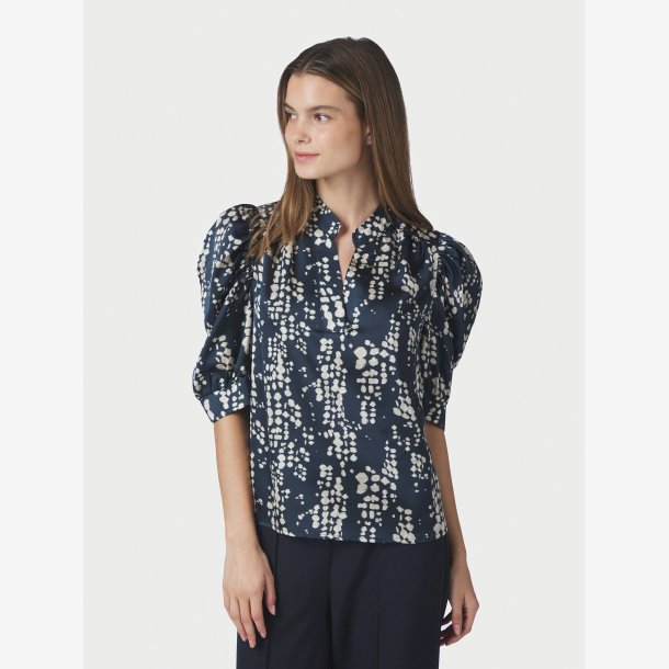 Roella Scatter Print Blouse - Navy