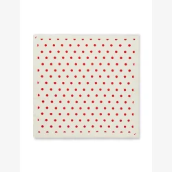 Soft Cotton Self Dot Scarf - Fiery Red Dot