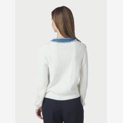 Zelma Knit Denim Cardigan - Off White