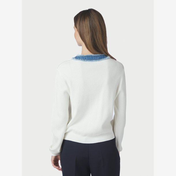 Zelma Knit Denim Cardigan - Off White