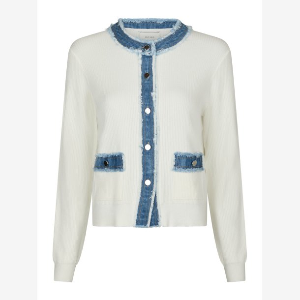 Zelma Knit Denim Cardigan - Off White
